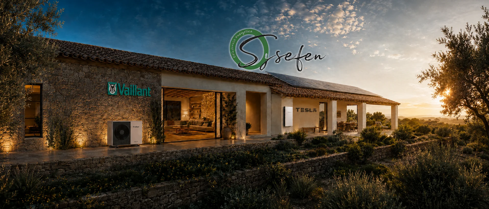 Finca mallorquina amb plaques solars, bateria Tesla Powerwall i aerotèrmia Vaillant
